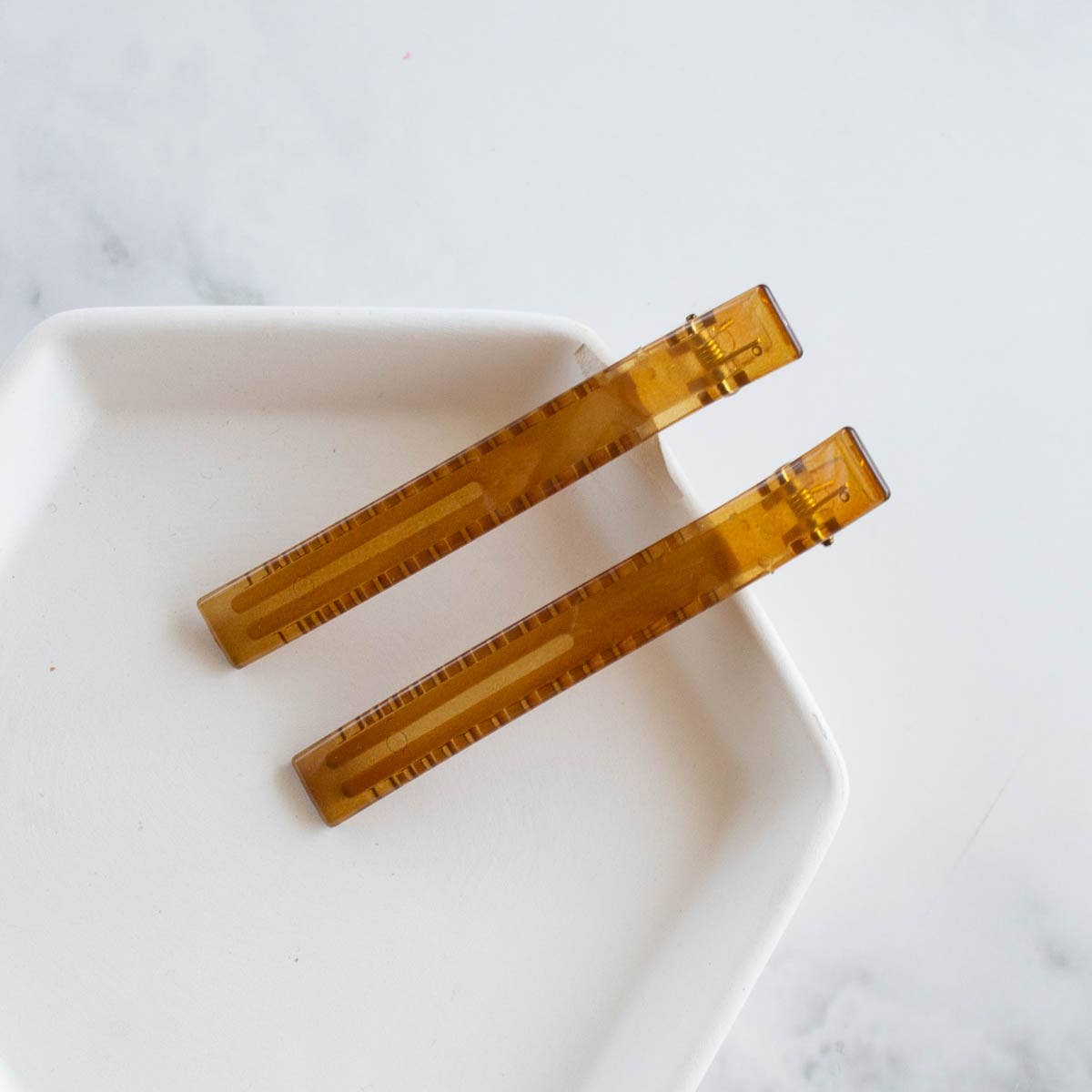 Rectangle Hair Clip Set - Mustard Seed