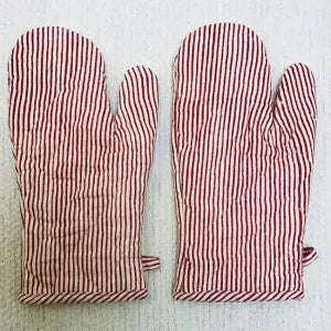 Stripped Cotton Oven Mitt