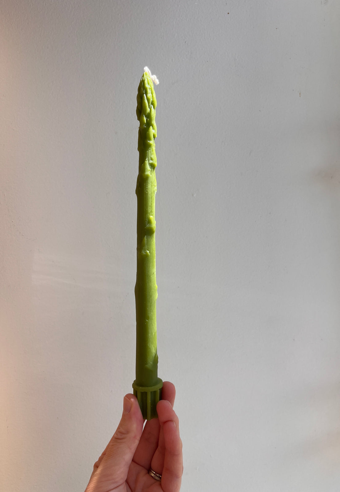 Asparagus Beeswax Taper Candles - Green