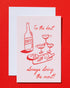 Greeting card with red text saying &