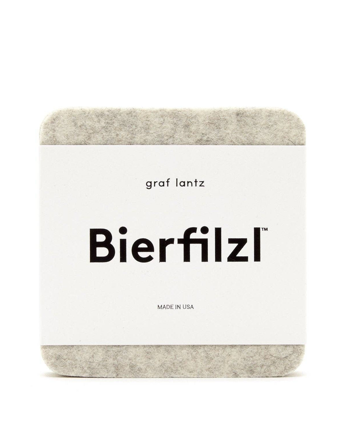 Square Felt Coaster Set Heather White