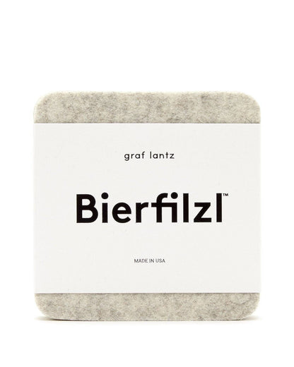 Square Felt Coaster Set Heather White