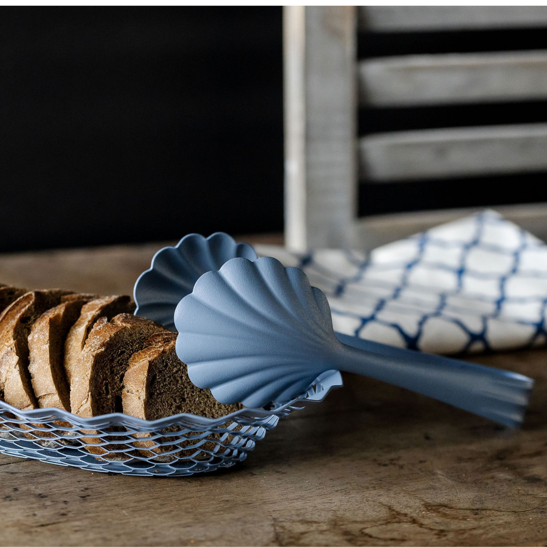 Metal Food Basket: Matte Blue