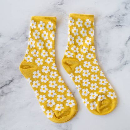 Mustard Daisies Socks
