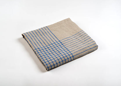 Grid Linen Dish Towel - Blue