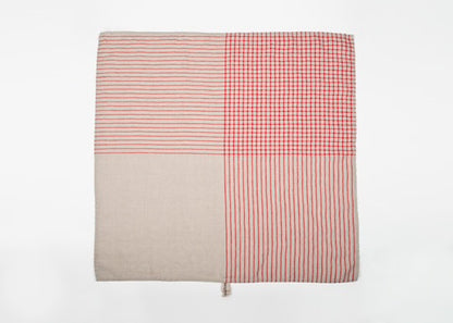 Grid Linen Dish Towel - Red