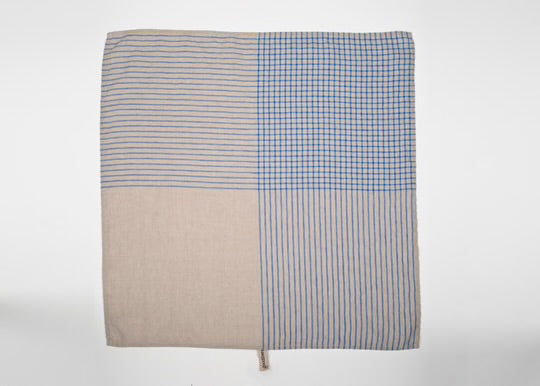 Grid Linen Dish Towel - Blue
