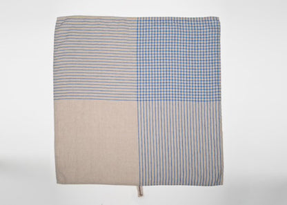Grid Linen Dish Towel - Blue