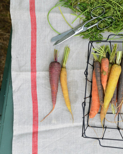 Thick Linen Kitchen Cloth - Red Stripe