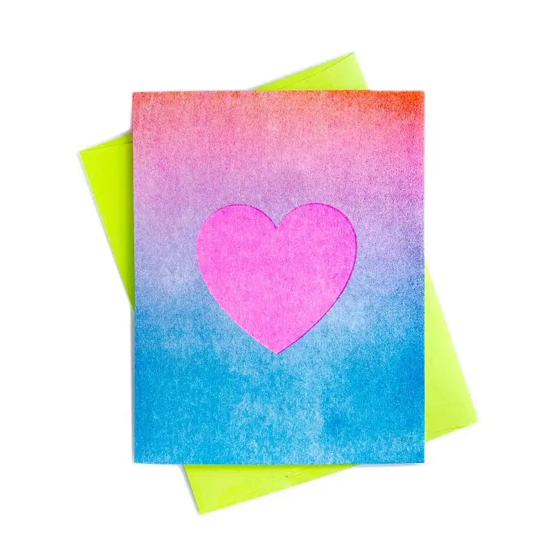 Gradient Heart Risograph Greeting Card