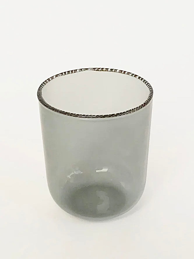 Striped Rim Glassware Smoke Gray