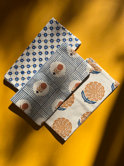 Linen Block Print Napkins - Alisha