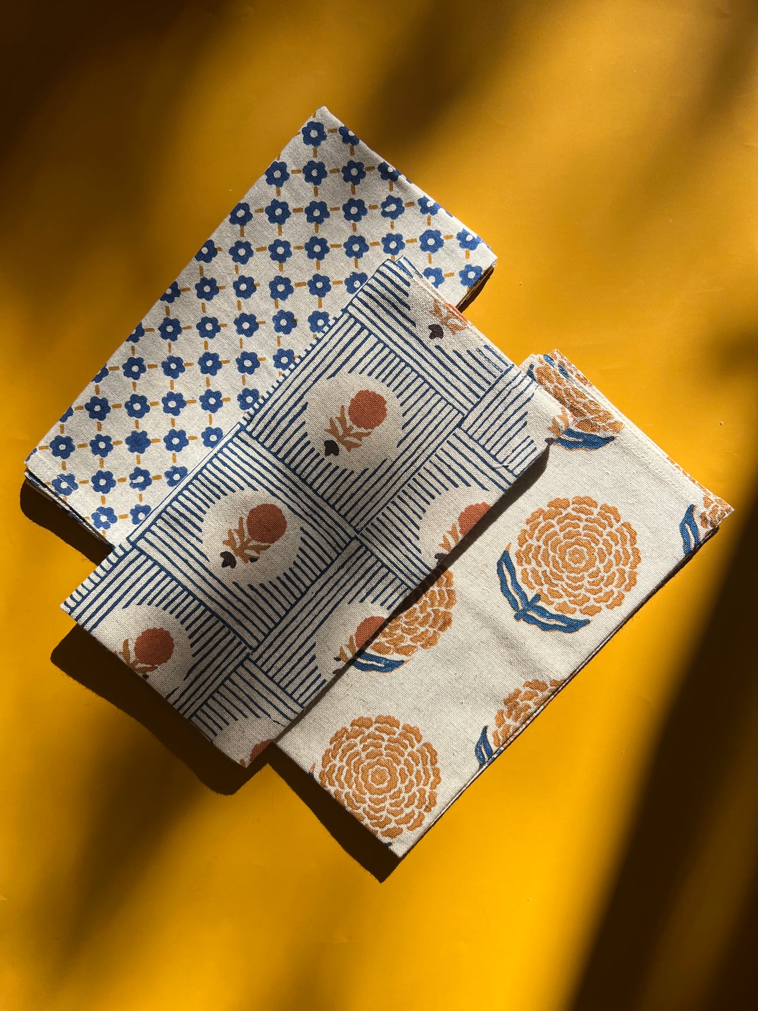 Linen Block Print Napkins - Pia