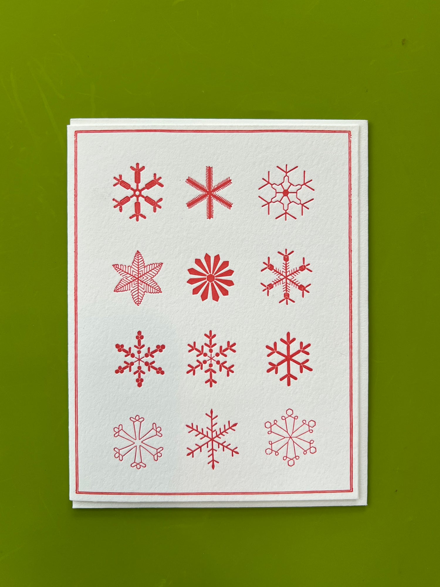 Snowflakes Card Red