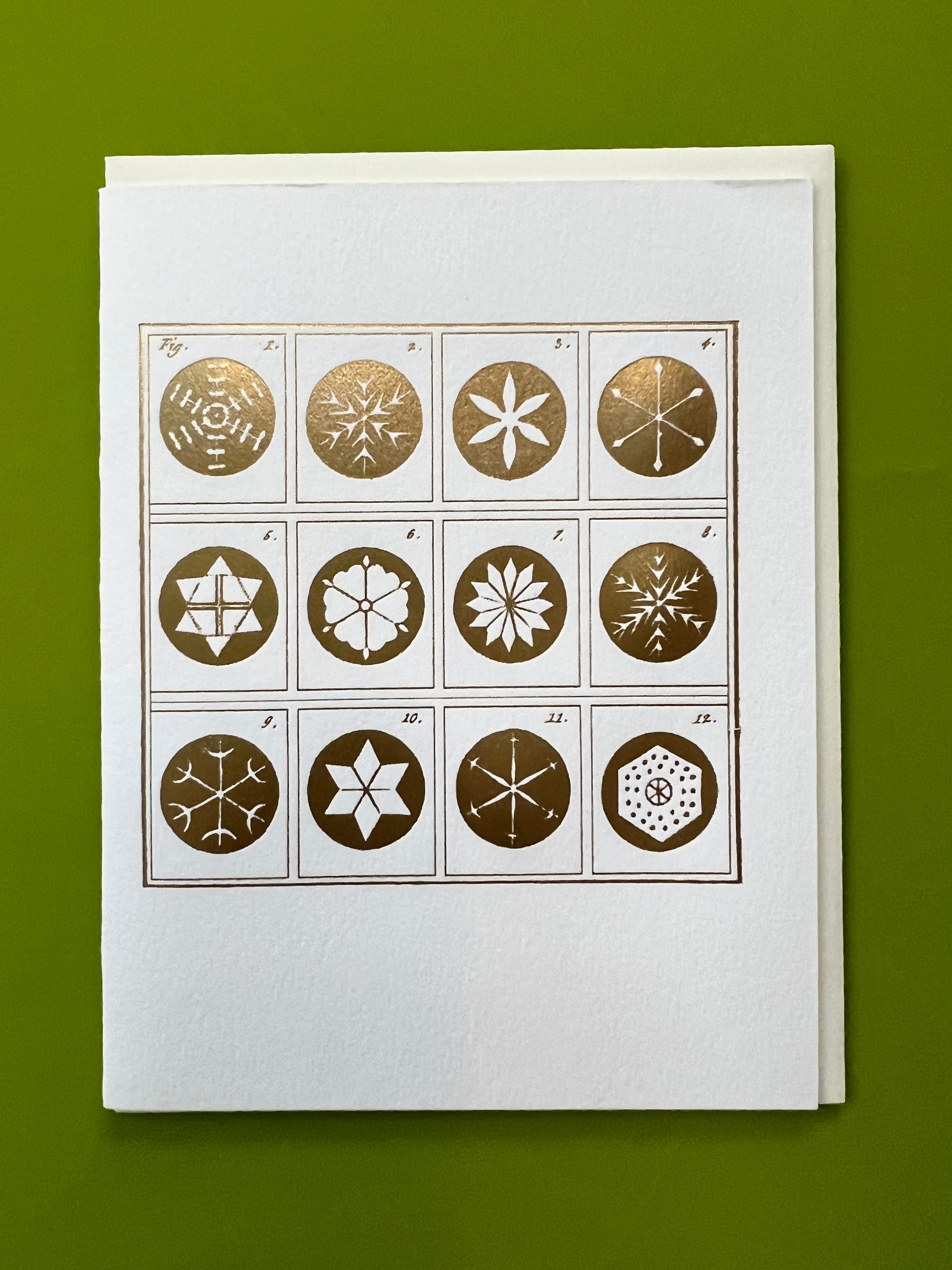 Snowflakes Card Gold Foil