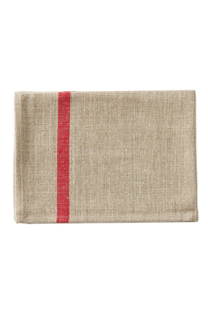 Thick Linen Kitchen Cloth - Red Stripe