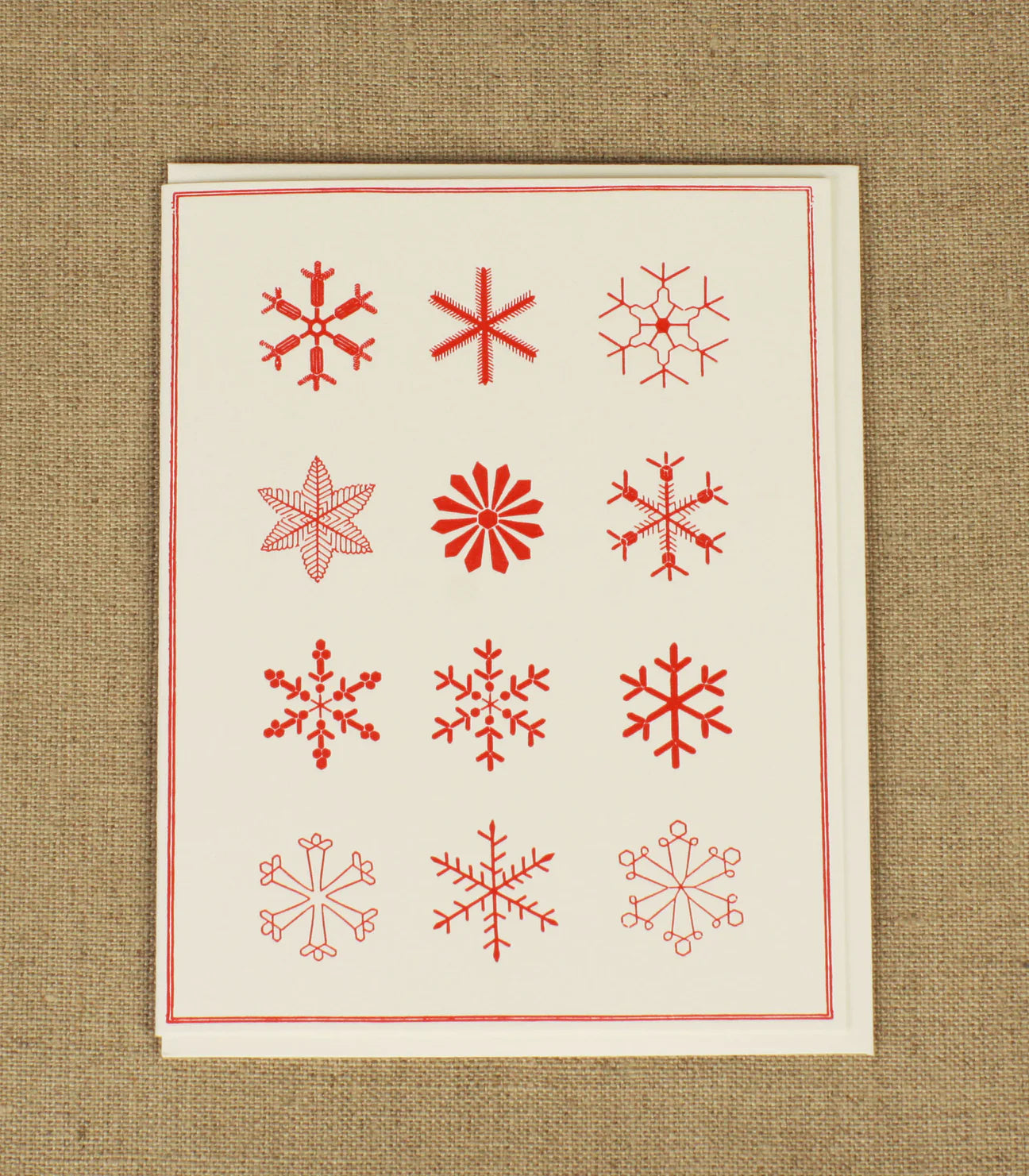 Snowflakes Card Red