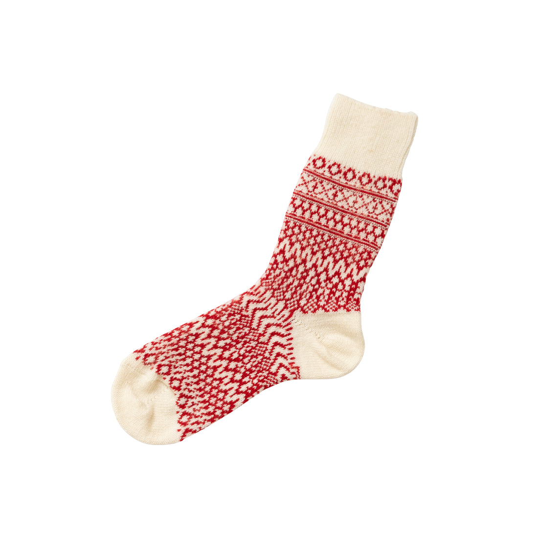 Wool Jacquard Socks - Red