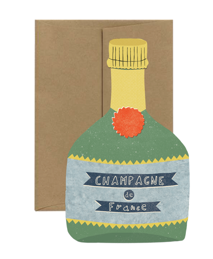Champagne Bottle Card