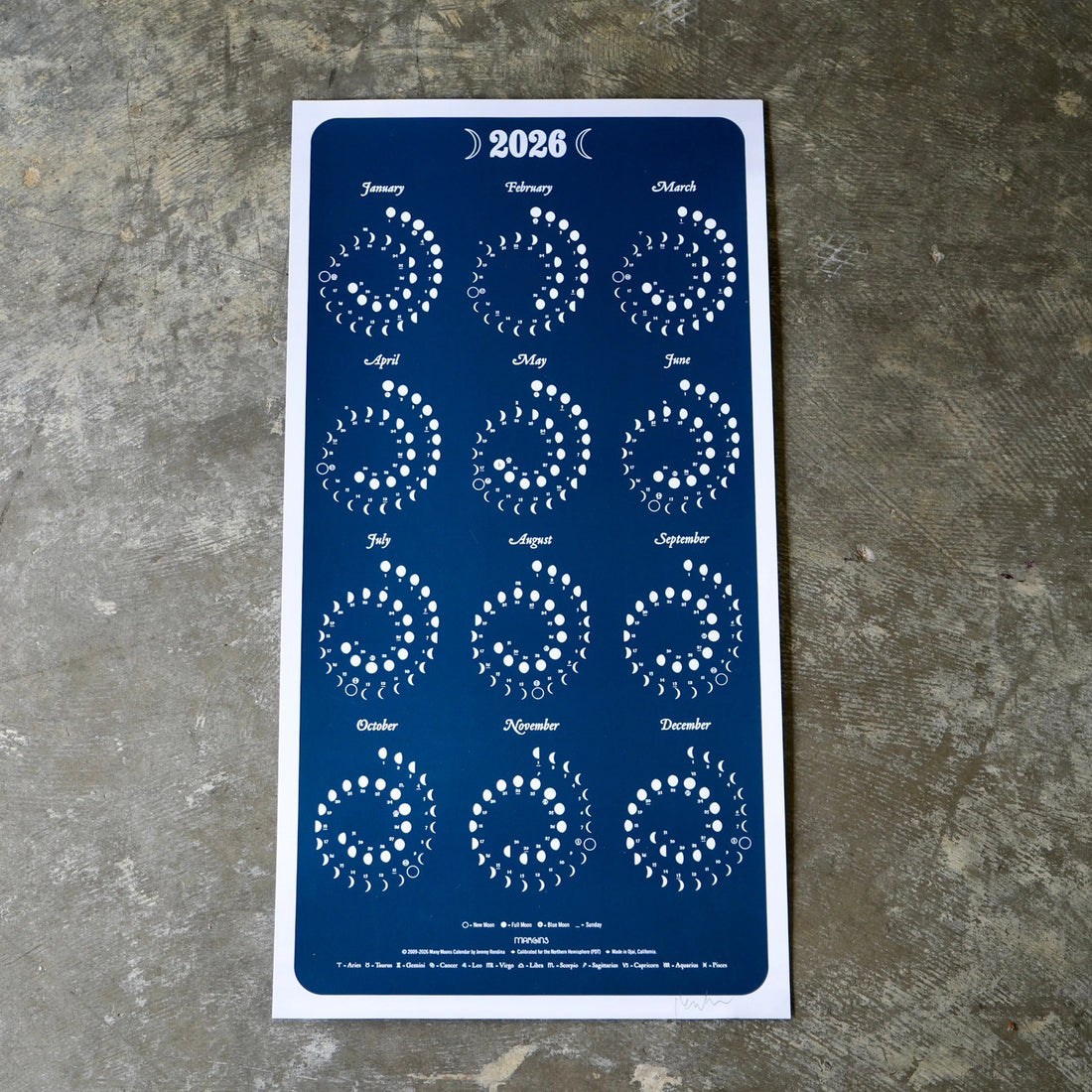 2026 Many Moons Calendar - Night Sky