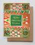 Christmas card with festive pattern and &