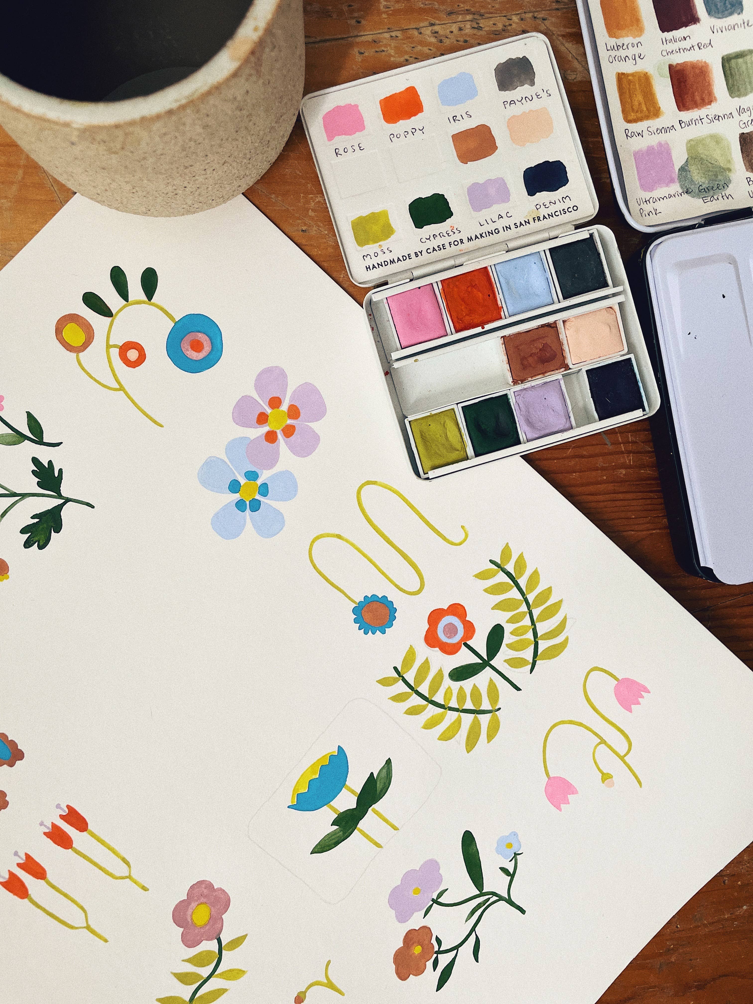 Flower Doodles Birthday Card