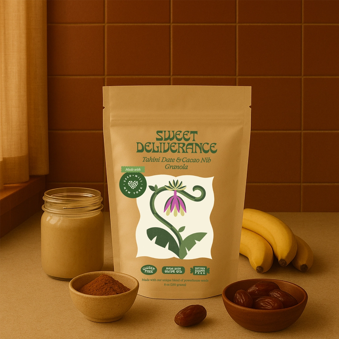 Tahini Date &amp; Banana Cacao Nib Granola