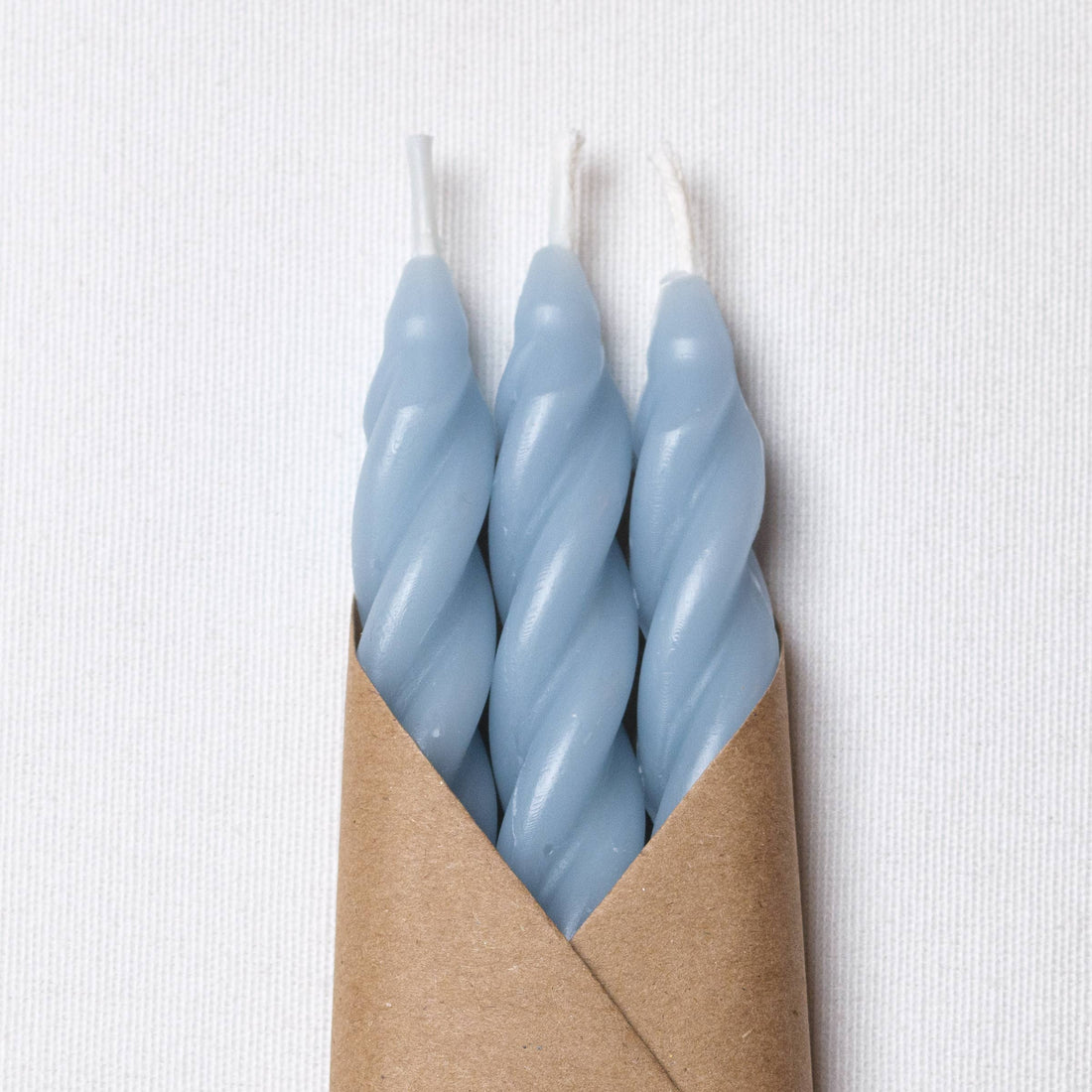 Spiral Beeswax Candles - Sky Blue