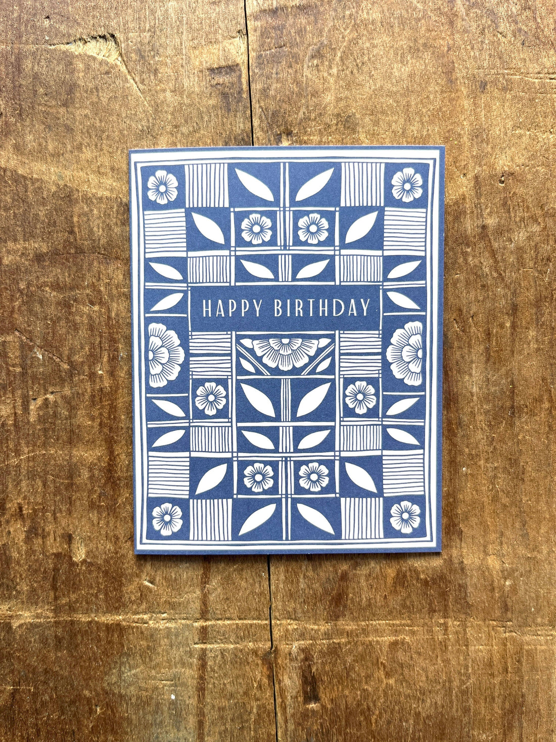 Blue Floral Birthday Card