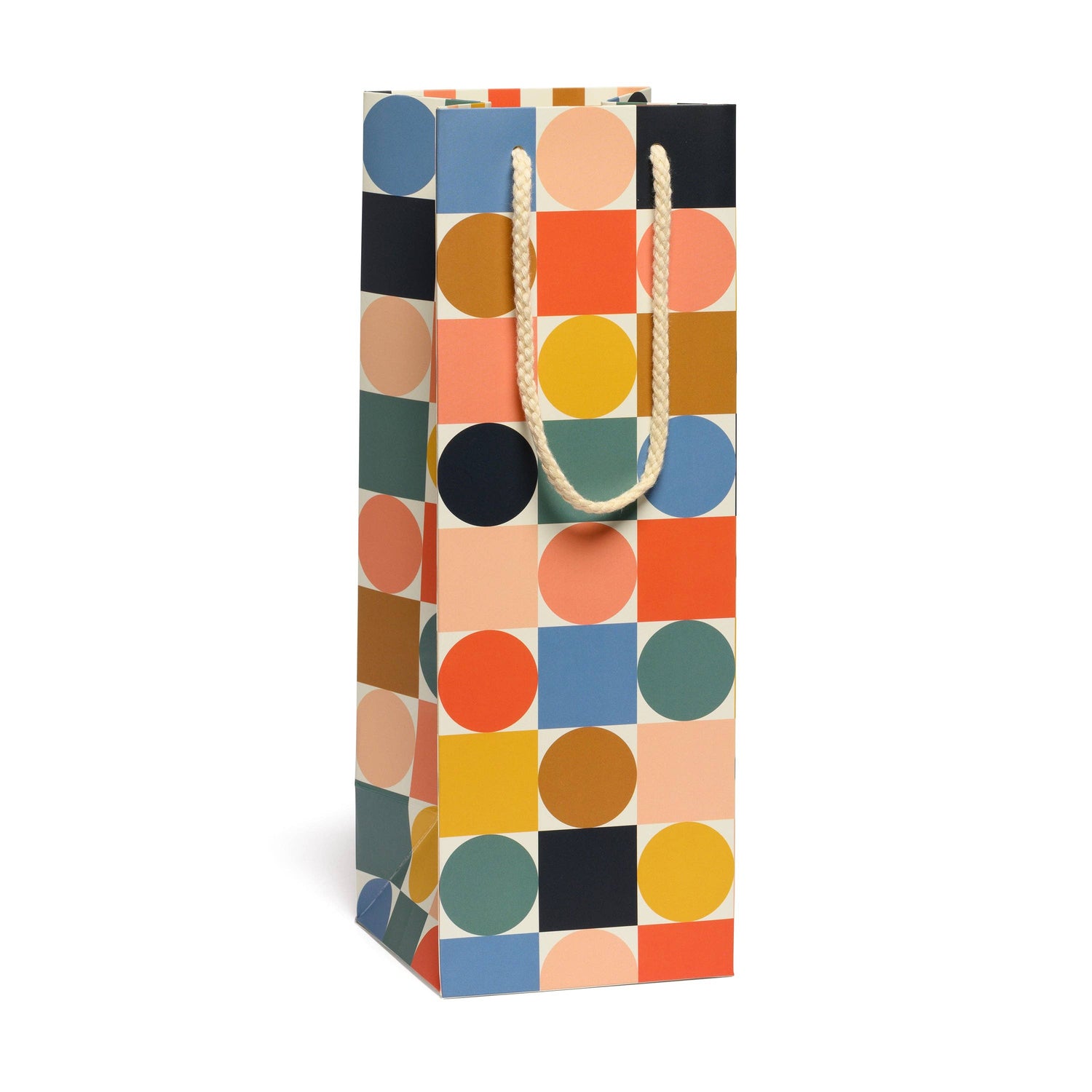 Circles + Squares Wine Bag