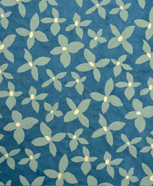 Handmade Paper - Green Blossoms