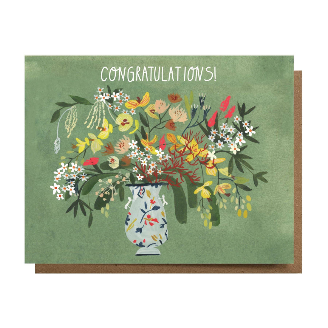 Congratulations Flower Vase Card