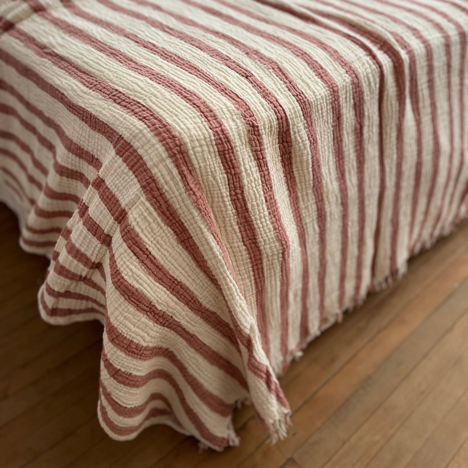 Muslin Striped Blanket: Red