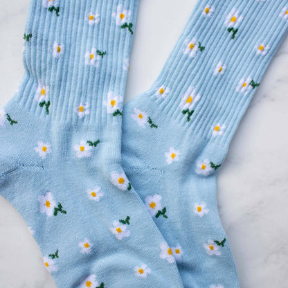 Blue Little Flower Socks