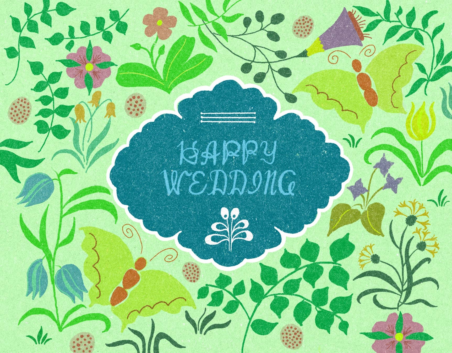 Happy Wedding Pattern Card