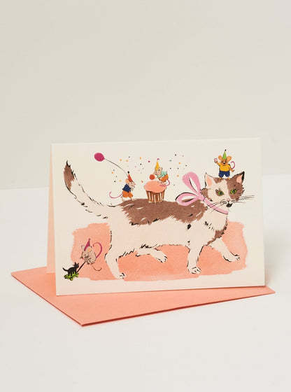 Cat &amp; Mice Birthday Enclosure Card