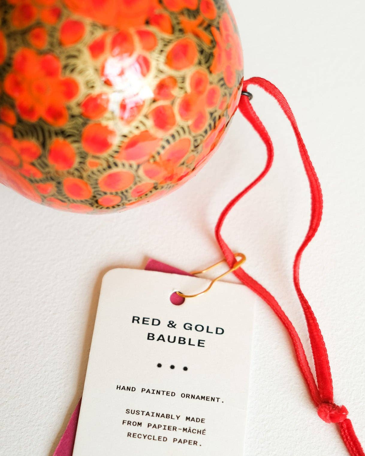 Red and Gold Bauble Ornament