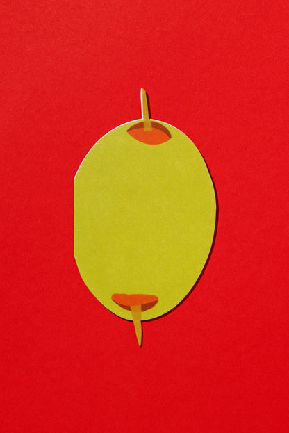Olive Die Cut Greeting Card