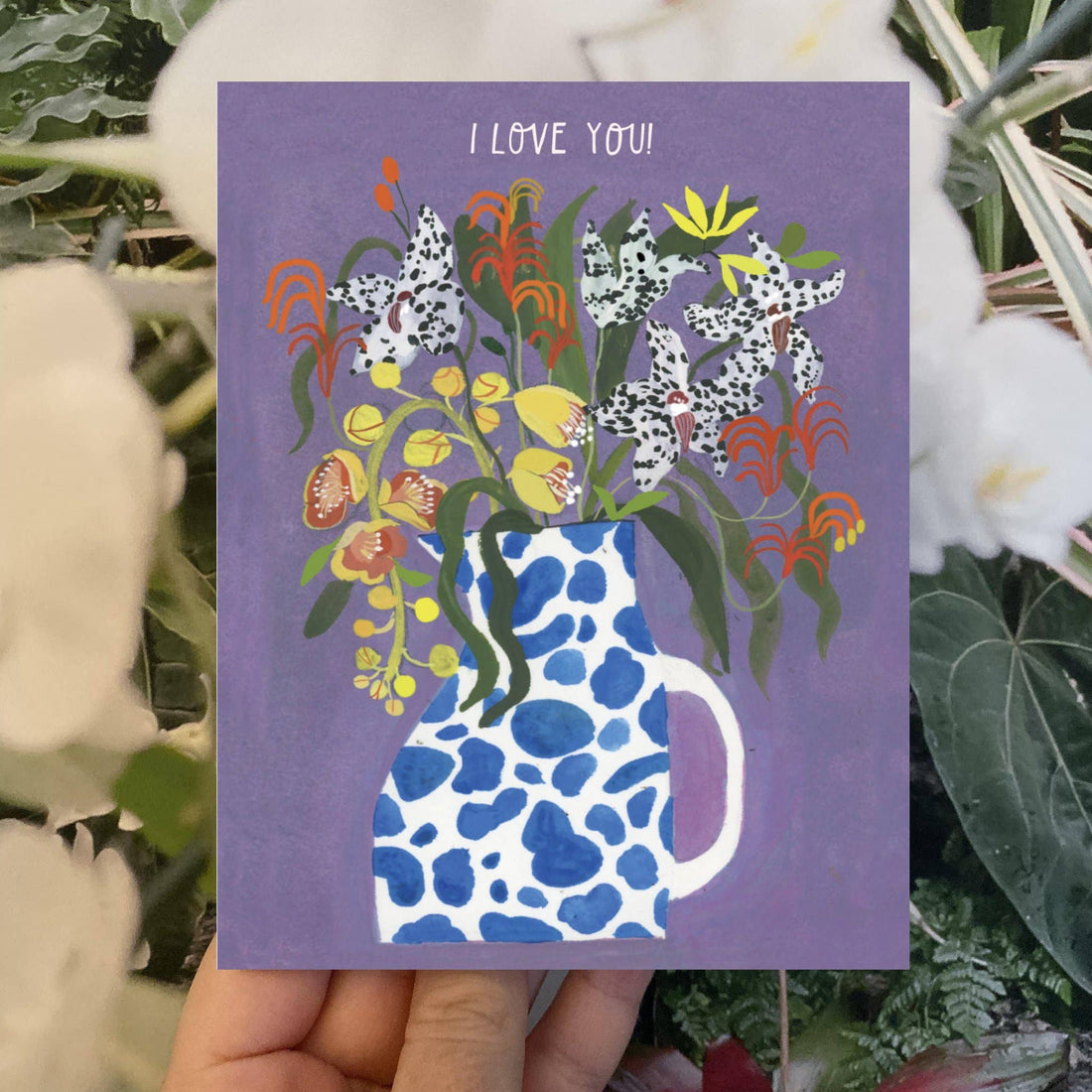 Love You Lily Vase Card