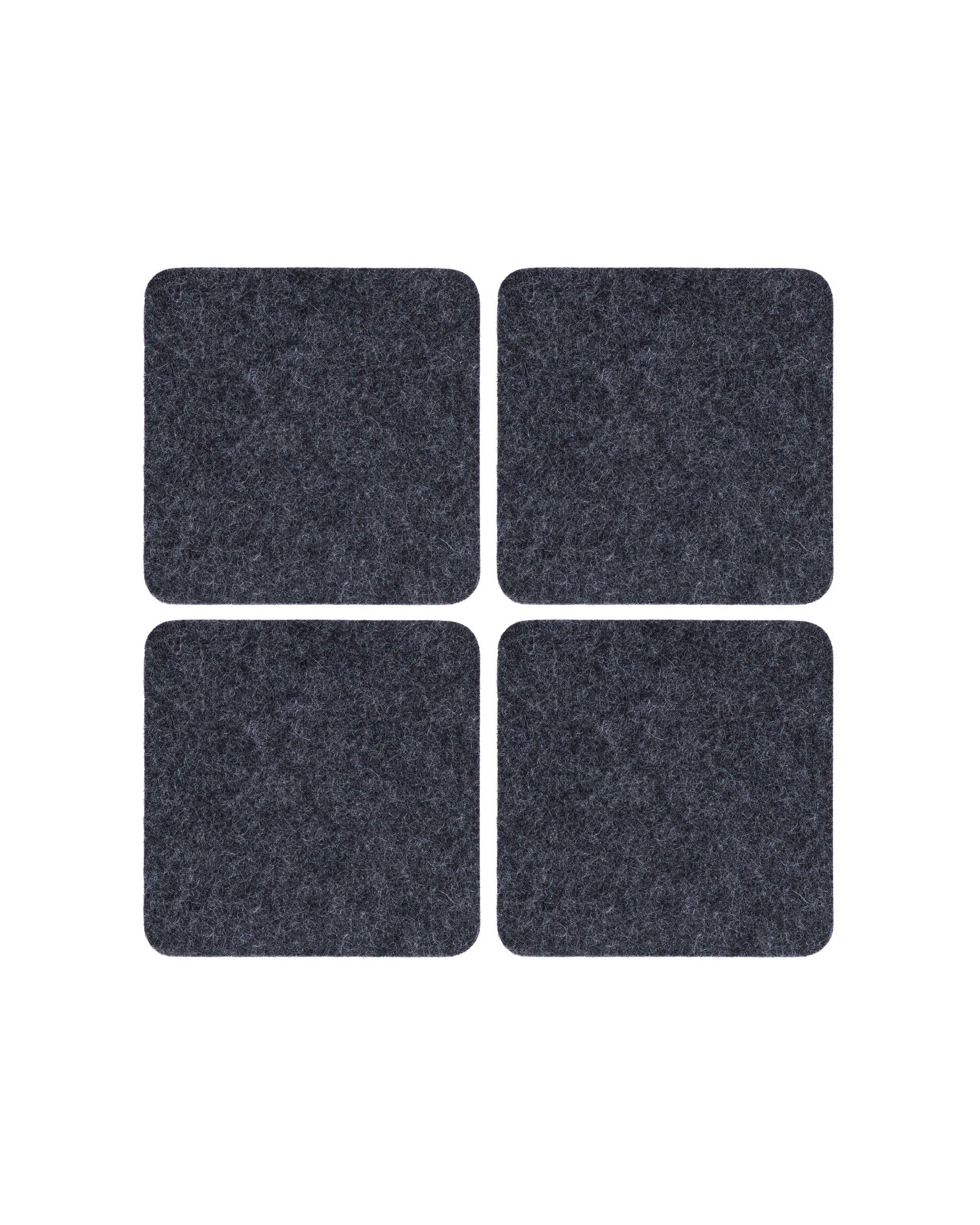 Square Felt Coaster Set Charcoal