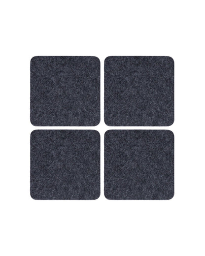 Square Felt Coaster Set Charcoal
