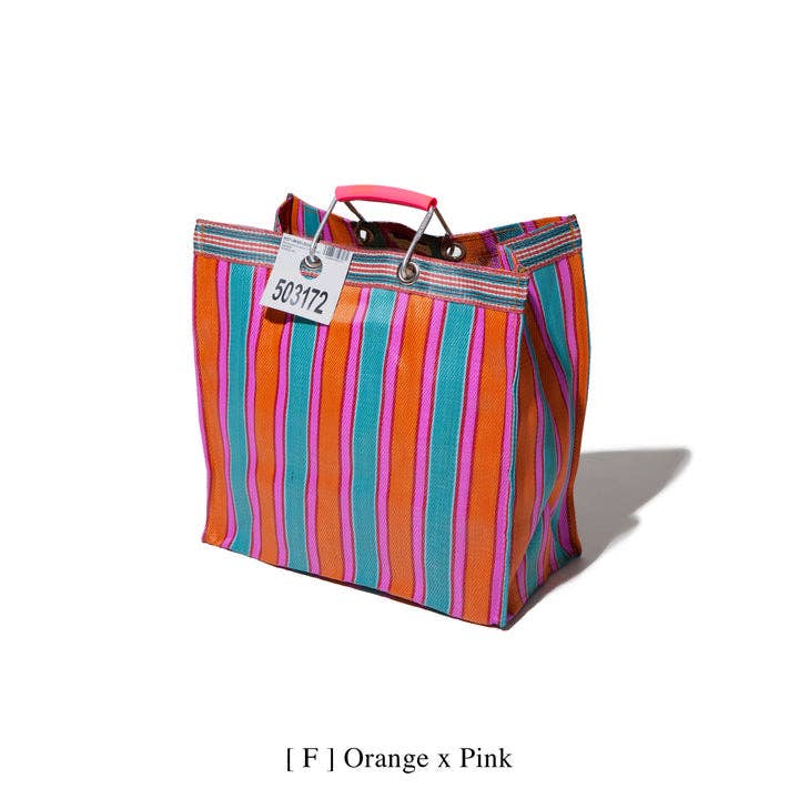 Stripe Bag - Square: Orange x Pink