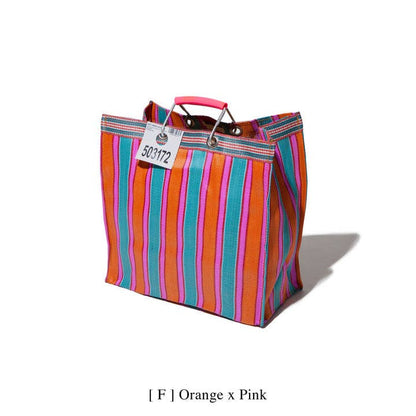 Stripe Bag - Square: Orange x Pink