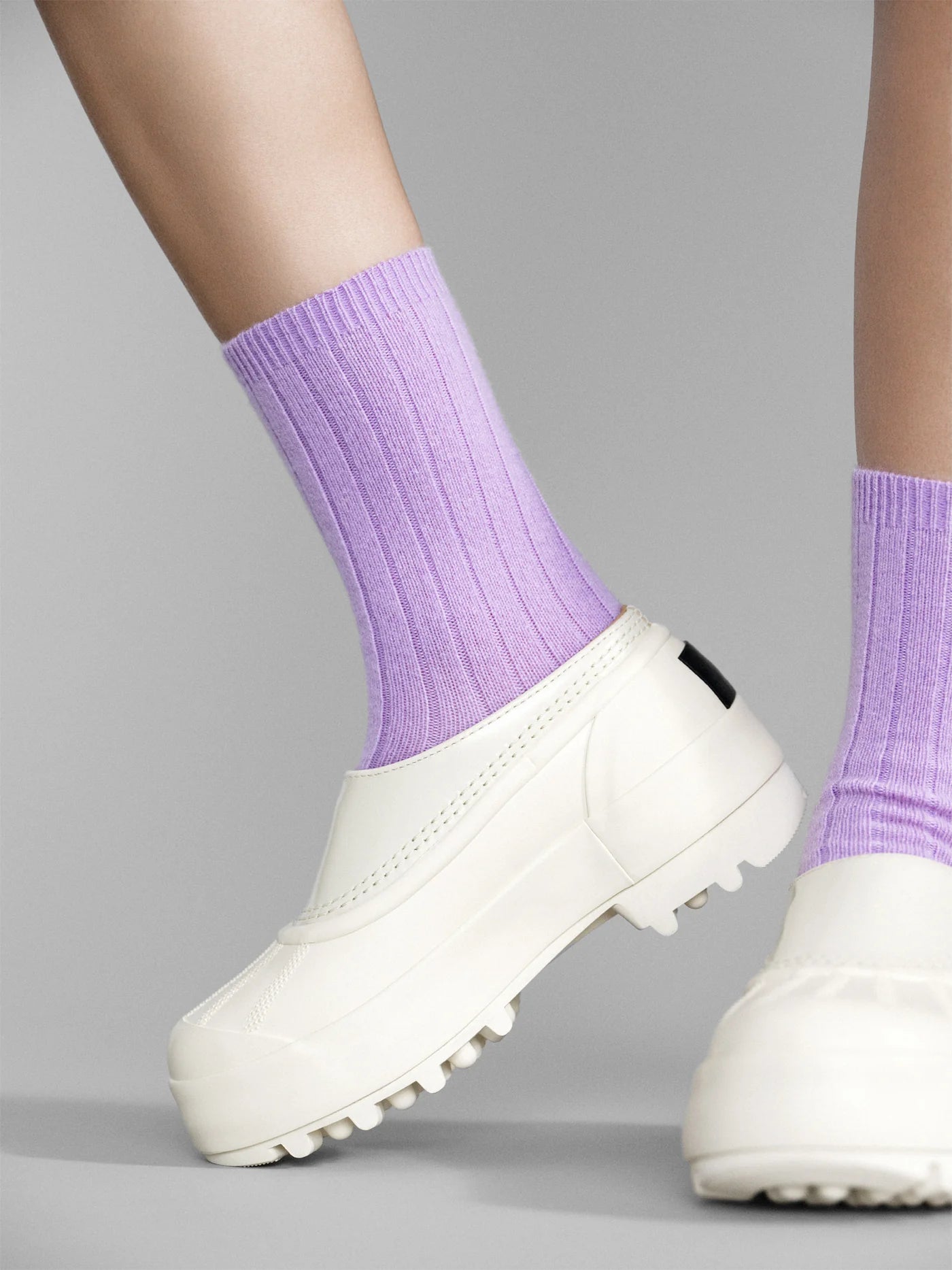 Italia Cashmere Rib Crew Sock - Lilac