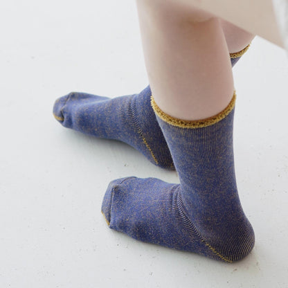 Cotton-Wool Pile Socks - Lapis Blue