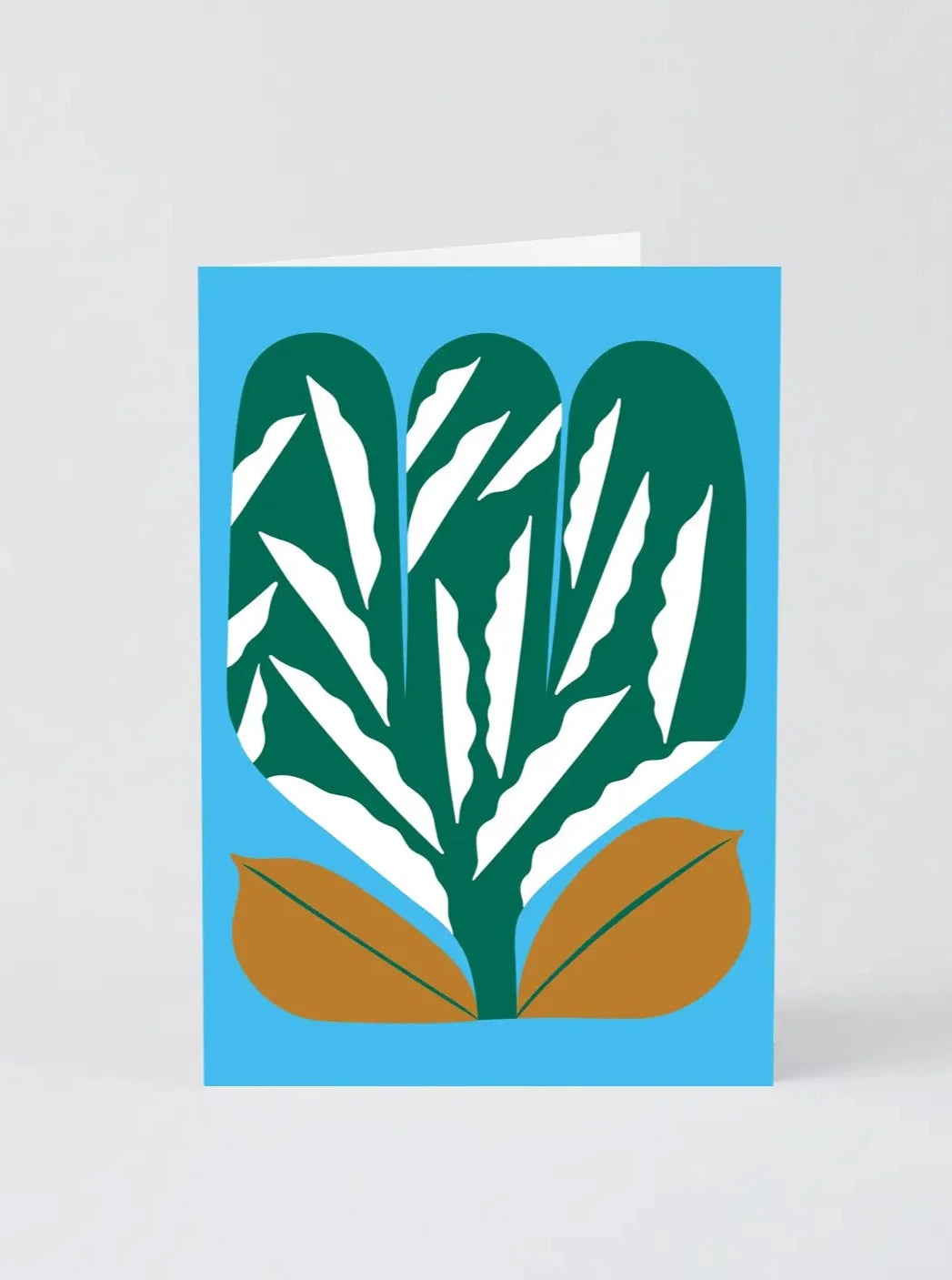 Green Flower Greeting Card