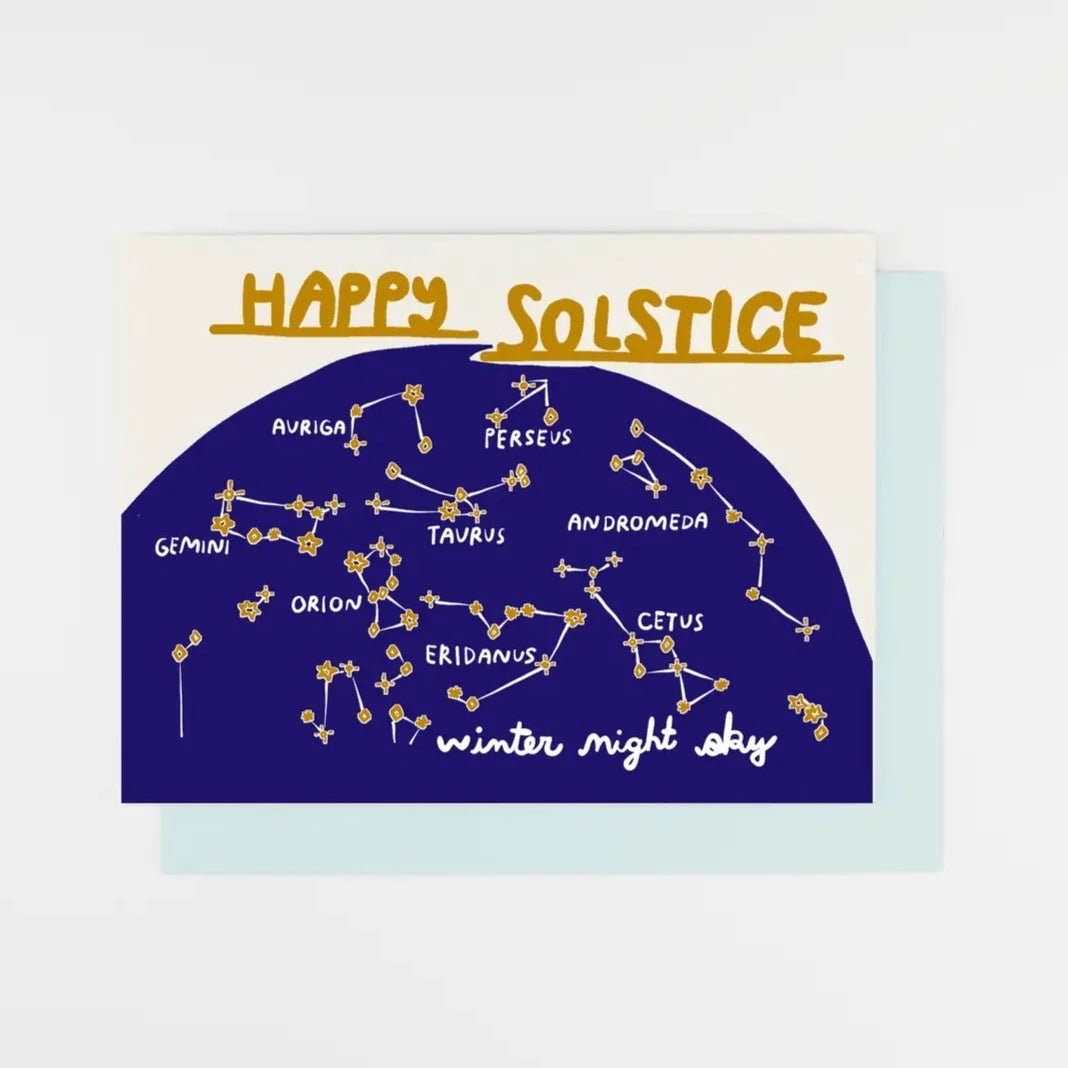 Winter Night Sky Solstice Card