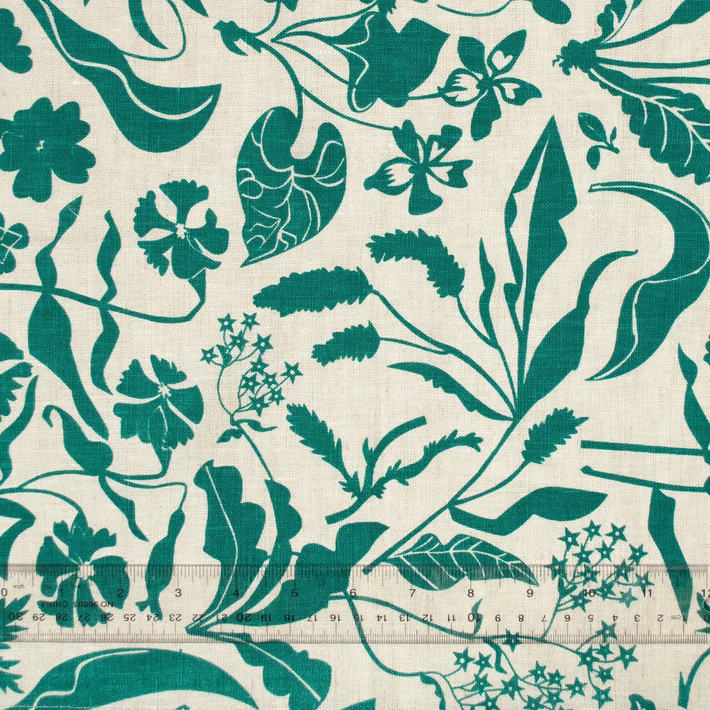 Linen Tea Towel - Emerald Wildflowers