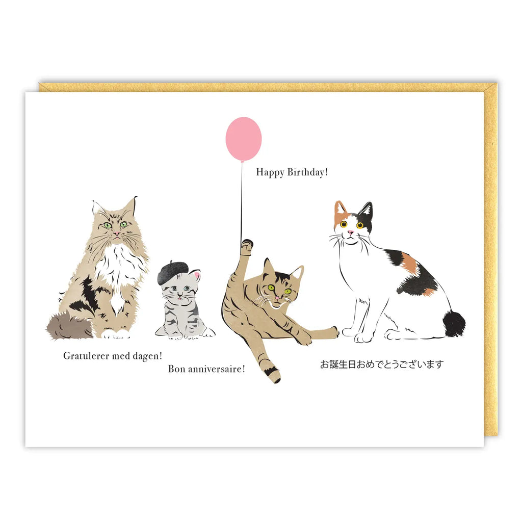 Cats of the World Birthday Card