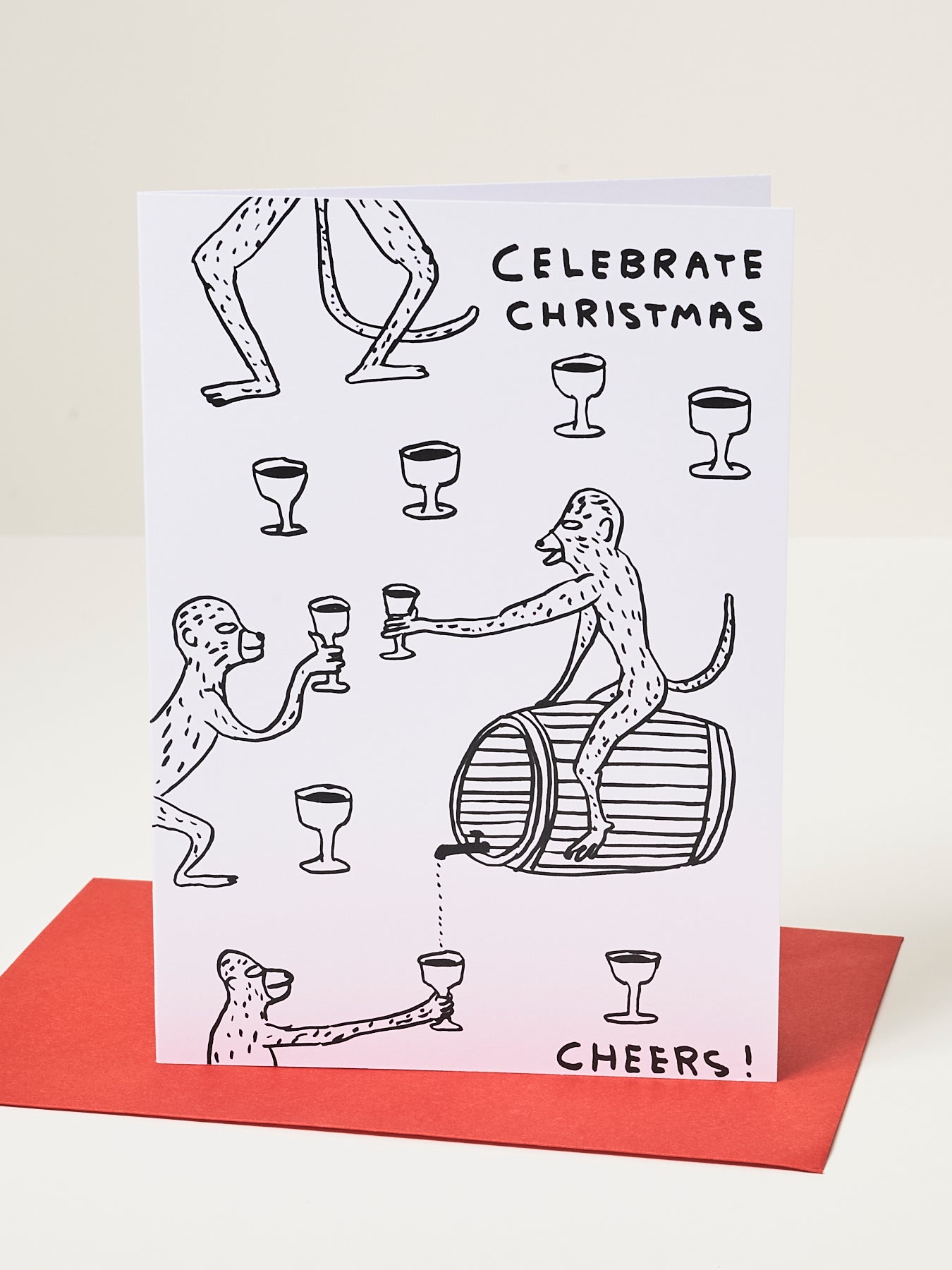 Monkeys Celebrate Christmas Card